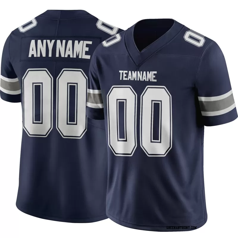 Stitched Customized Navy White Navy Football Jersey