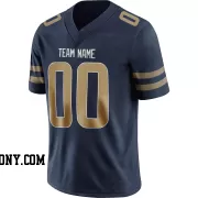 Stitched Customized Navy Yellow White Football Jersey
