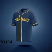 Stitched Customized Navy Yellow Yellow Baseball Jersey