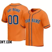 Stitched Customized Orange Blue Blue Baseball Jersey