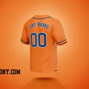 Stitched Customized Orange Blue Blue Baseball Jersey