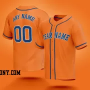 Stitched Customized Orange Blue Blue Baseball Jersey