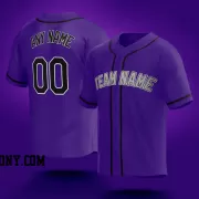 Stitched Customized Purple Black Black Baseball Jersey