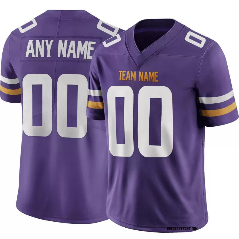 Stitched Customized Purple White Yellow Football Jersey