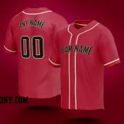 Stitched Customized Red Black Yellow Baseball Jersey