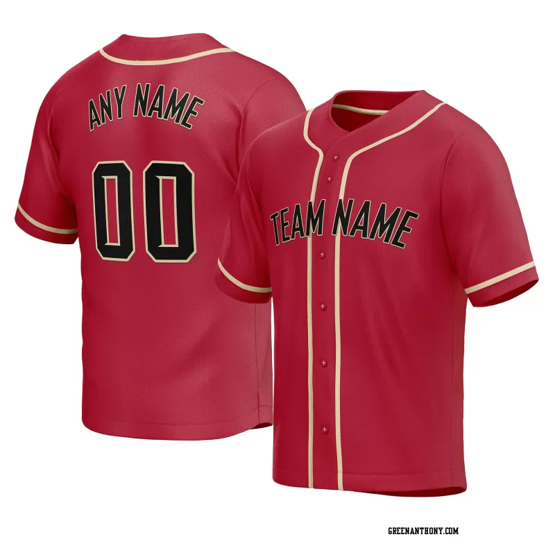 Stitched Customized Red Black Yellow Baseball Jersey