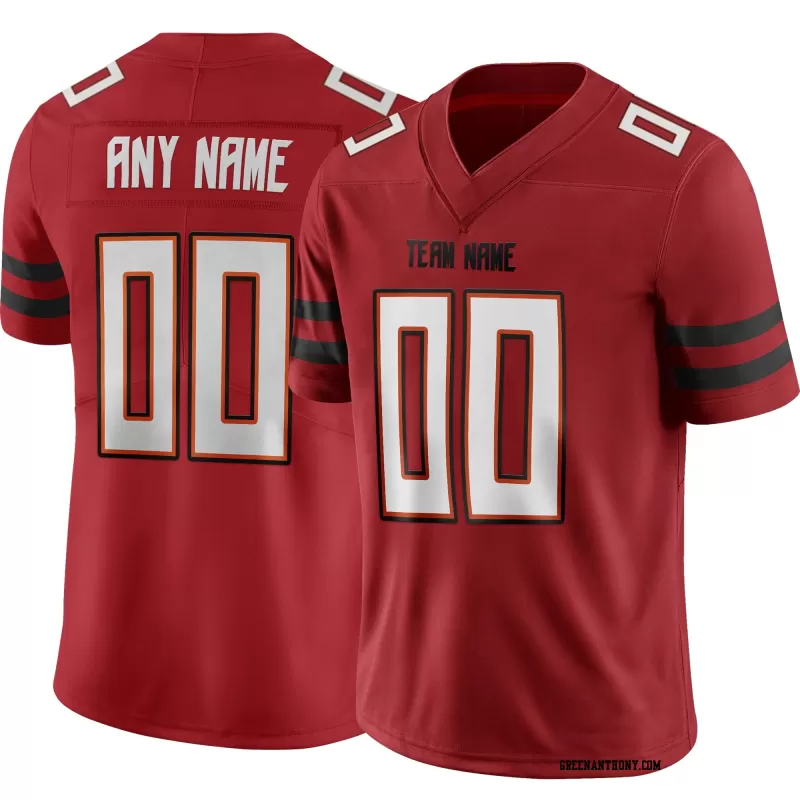 Stitched Customized Red White Black Football Jersey