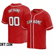 Stitched Customized Red White White Baseball Jersey
