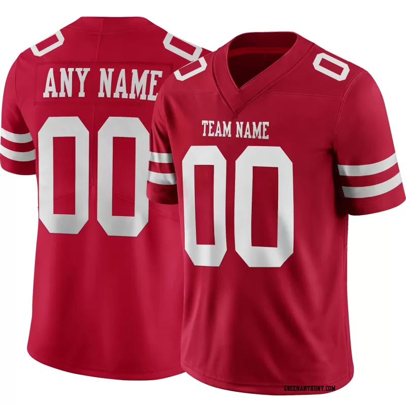 Stitched Customized Scarlet White White Football Jersey