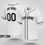 Stitched Customized White Black Black Baseball Jersey
