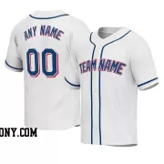 Stitched Customized White Blue Blue Baseball Jersey