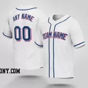 Stitched Customized White Blue Blue Baseball Jersey