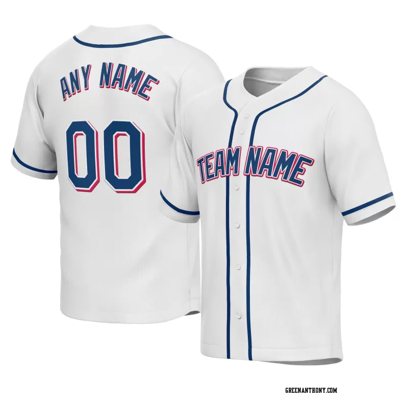 Stitched Customized White Blue Blue Baseball Jersey