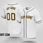 Stitched Customized White Brown Brown Baseball Jersey