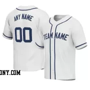 Stitched Customized White Navy Navy Baseball Jersey