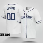 Stitched Customized White Navy Navy Baseball Jersey