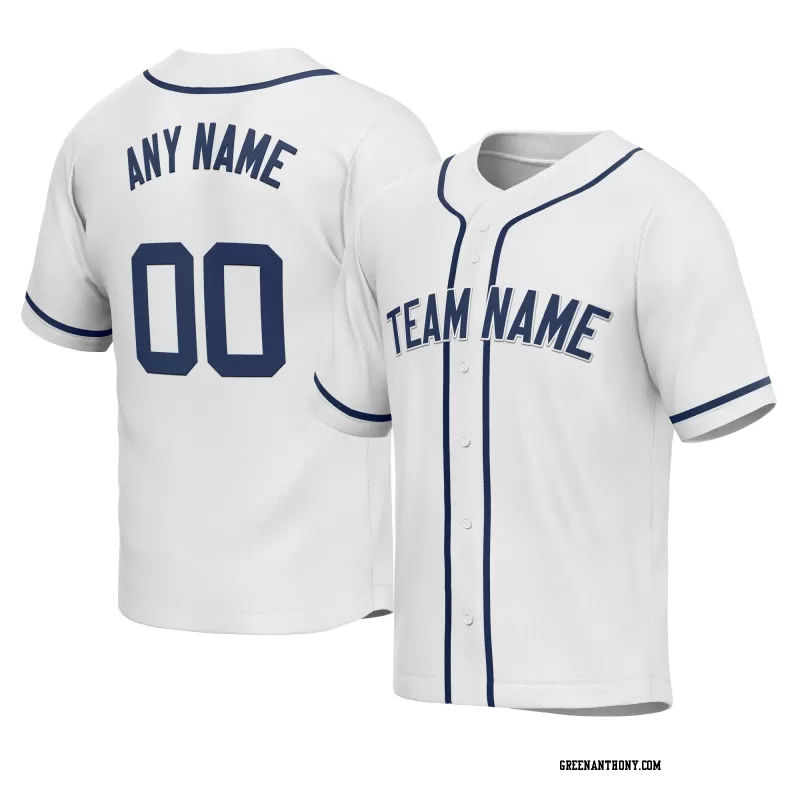 Stitched Customized White Navy Navy Baseball Jersey
