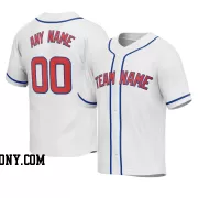 Stitched Customized White Red Blue Baseball Jersey