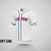Stitched Customized White Red Blue Baseball Jersey