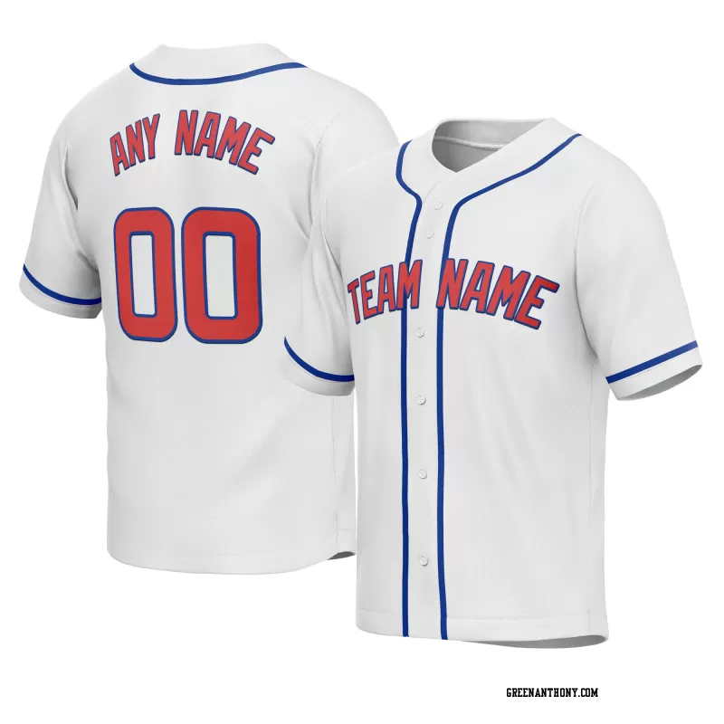 Stitched Customized White Red Blue Baseball Jersey