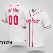Stitched Customized White Red Red Baseball Jersey