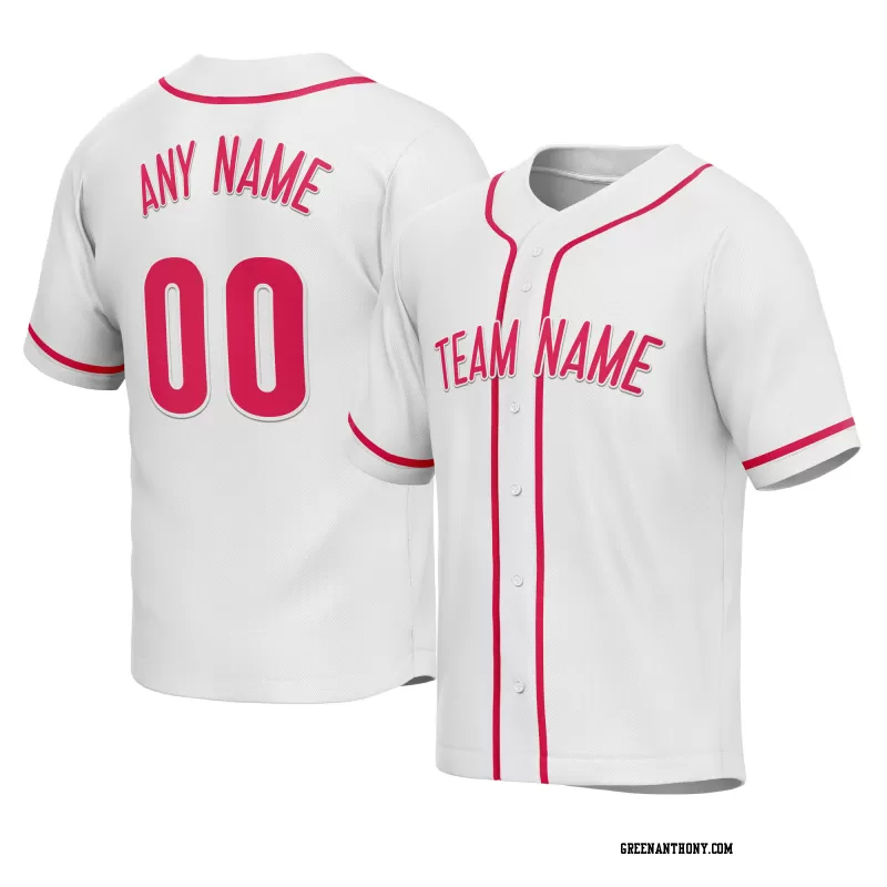 Stitched Customized White Red Red Baseball Jersey