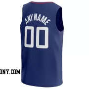 Stitched LA Clippers Customized Icon Blue White White Basketball Jersey